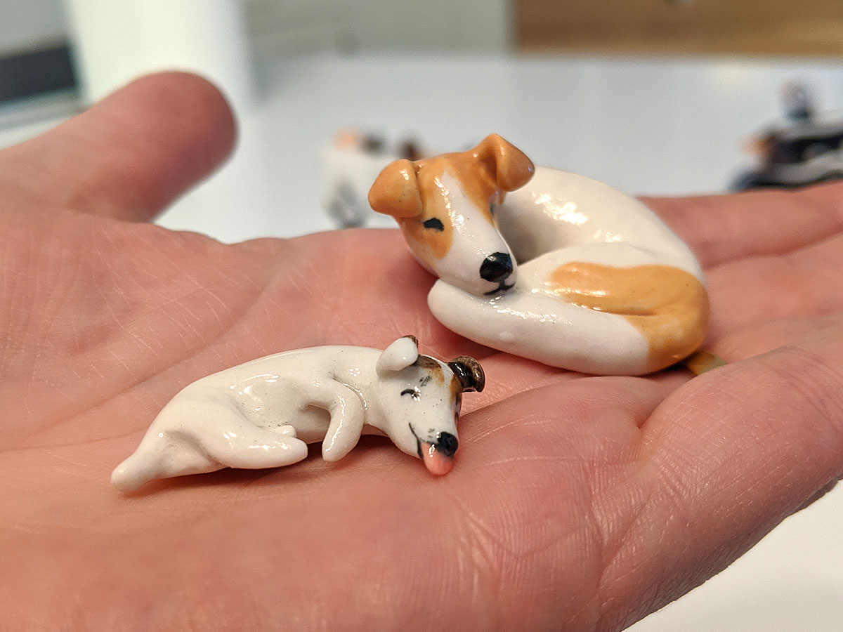 2 jack russels ceramics