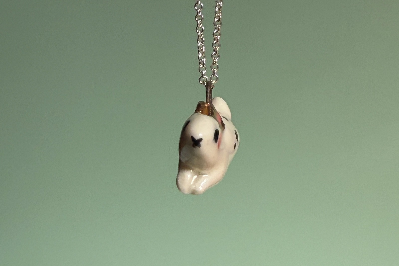 Alternative view of Pendant - White Bunny