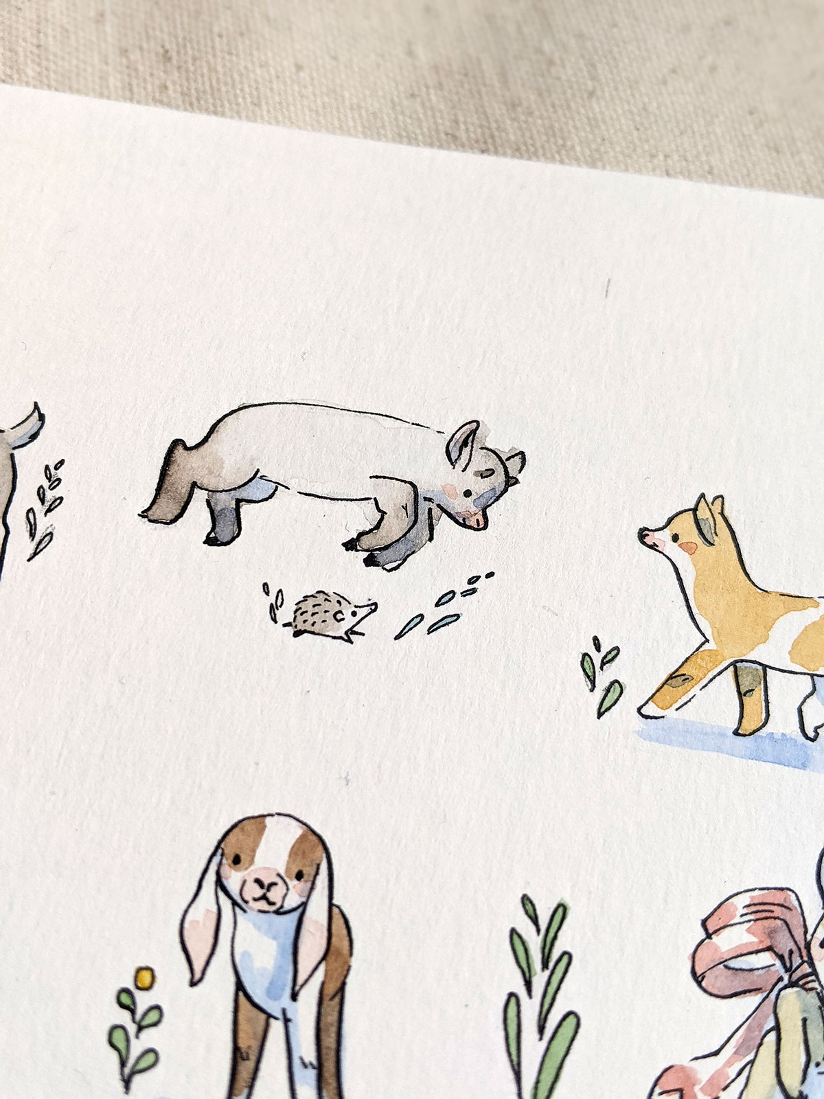 35 Goat Kids - Original Watercolor Painting - Image 8
