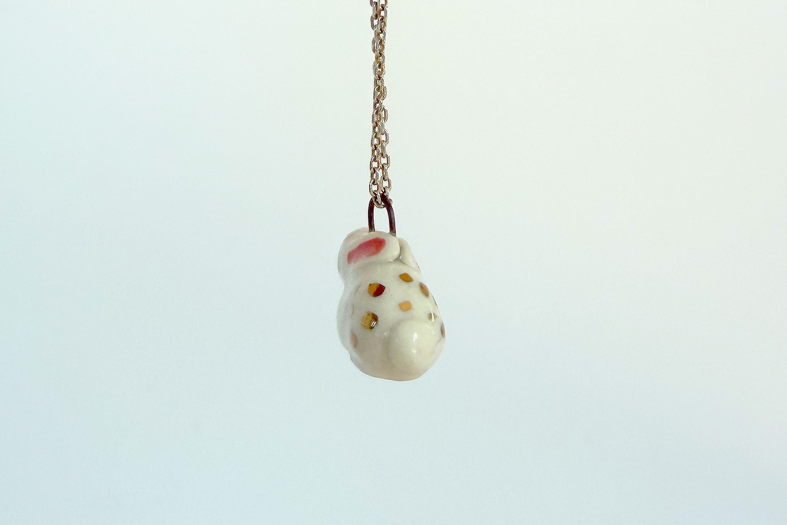 Alternative view of Porcelain Pendant : Round Bunny