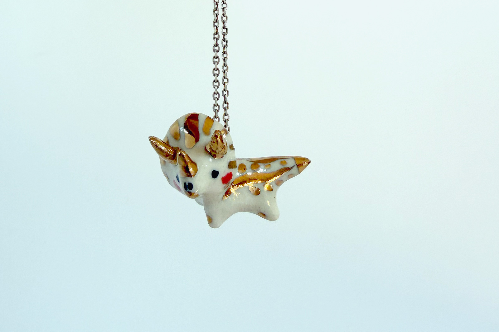 Ceramics & Gold Triceratops Pendant - Image 5