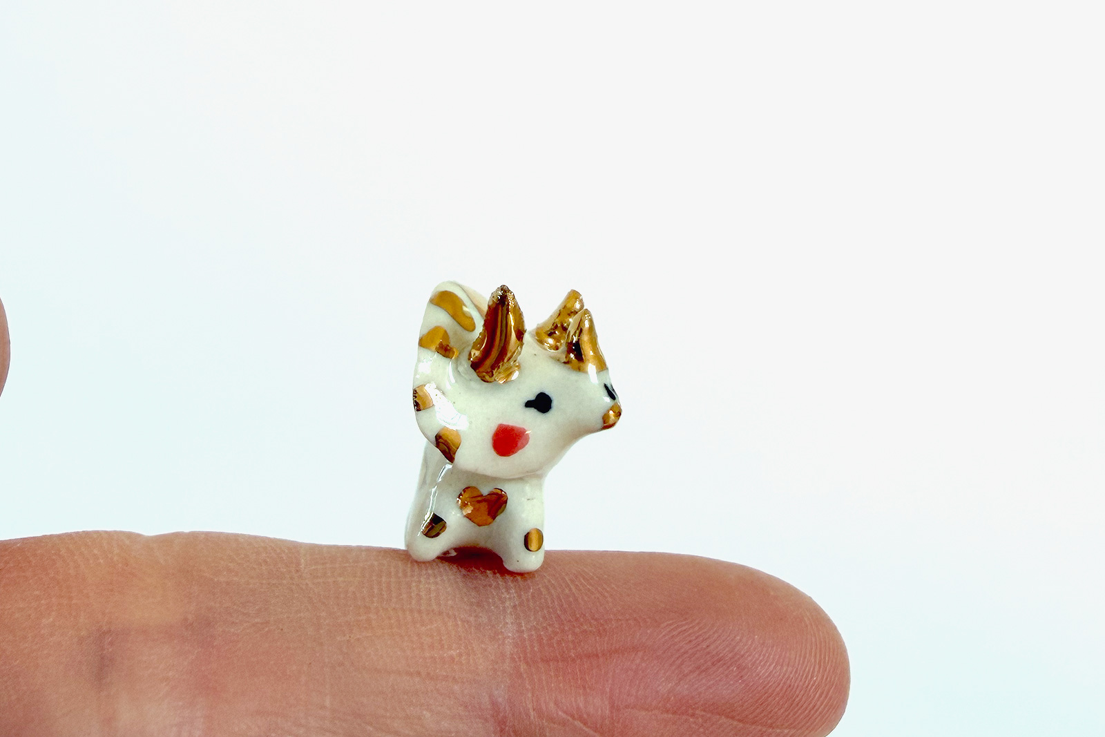 Ceramics & Gold Triceratops Pendant - Image 3