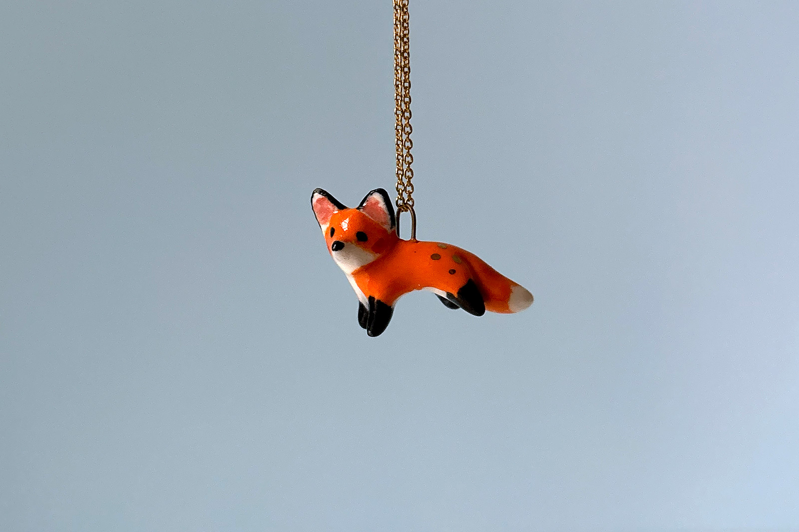 Pendant - Red Fox and Gold