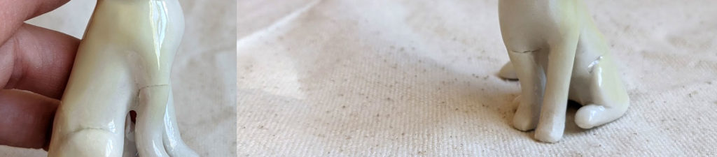 fracture sur une porcelaine