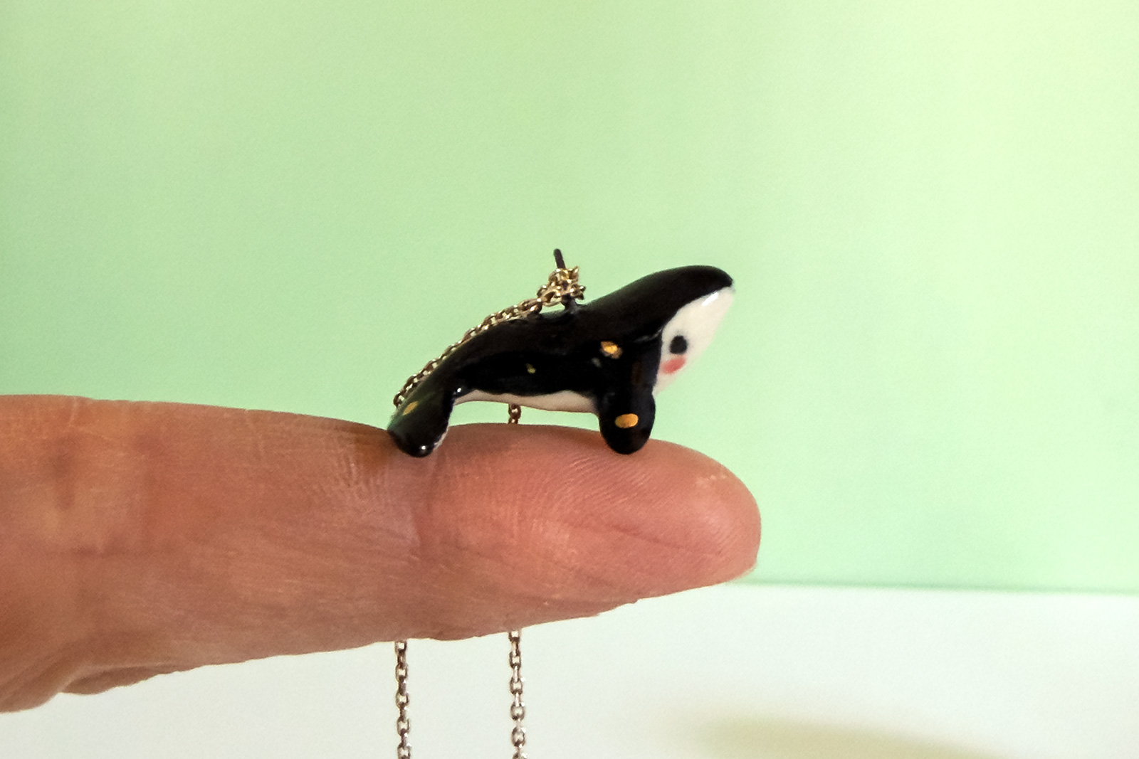 Porcelain Pendant - Night Sky Whale