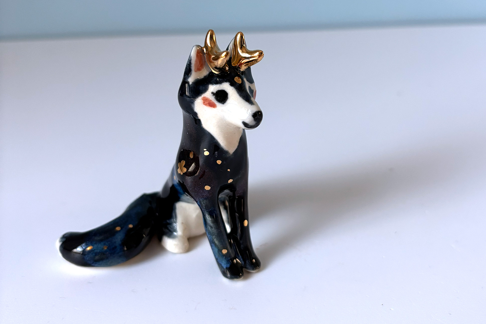 Ceramic Figurine : Antlered Fox