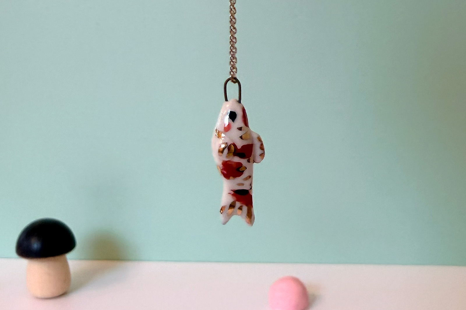 Alternative view of Ceramic pendant : Koi Carp