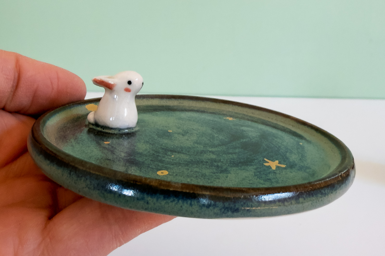 Porcelain Jewelry Tray : Bunny