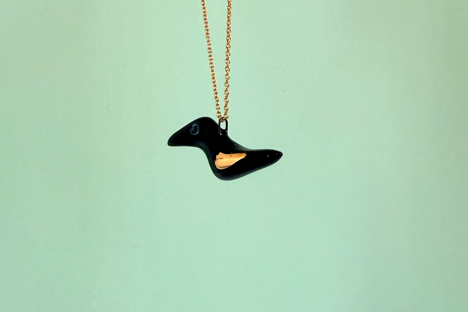 Alternative view of Porcelain Pendant - Crow