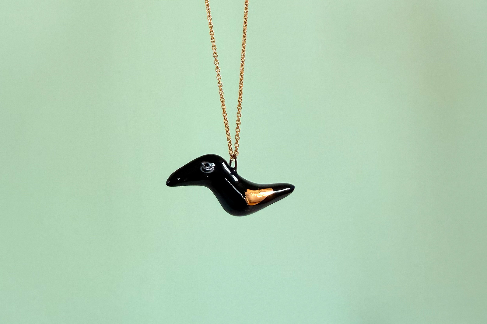 Porcelain Pendant - Crow