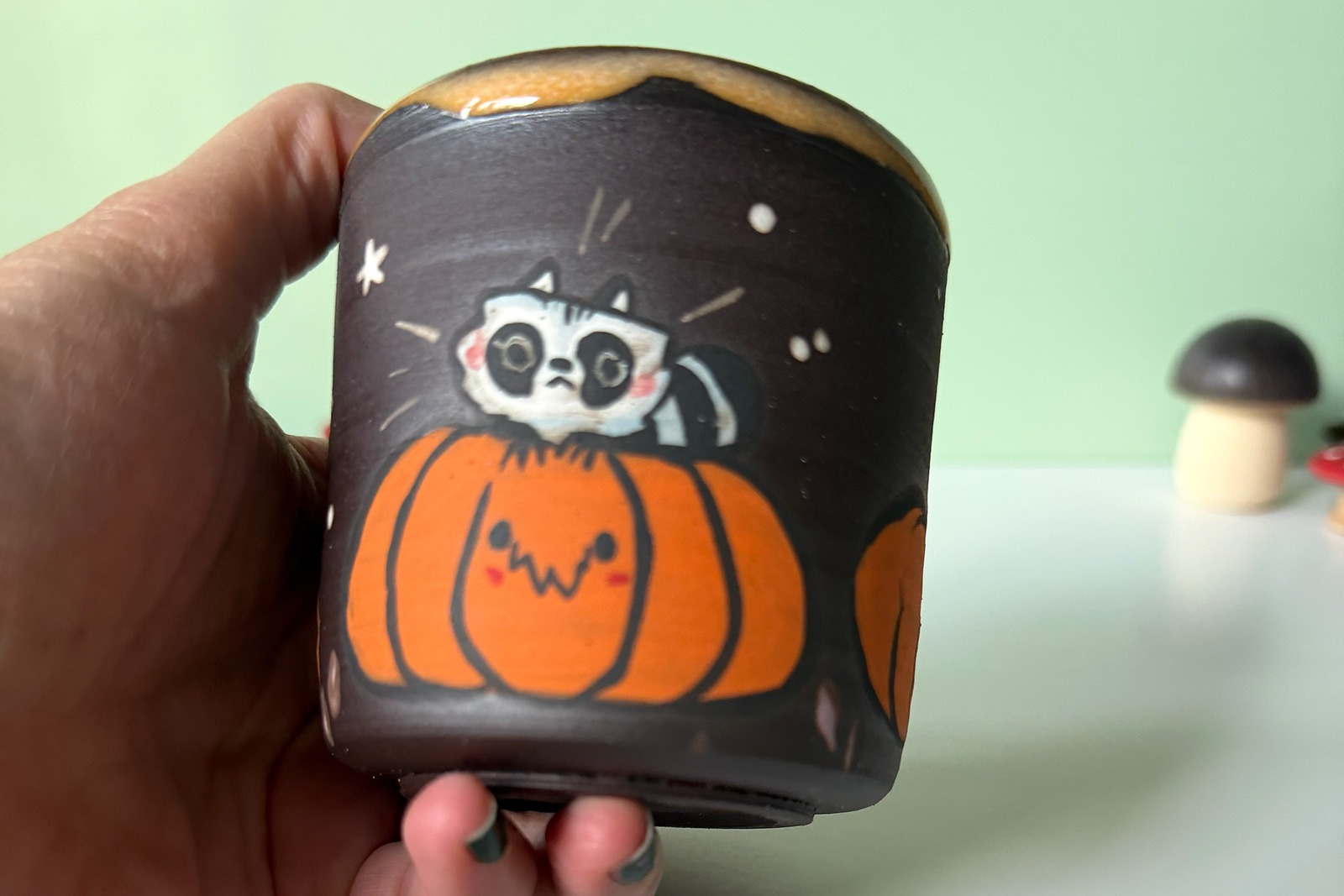 Cup - Raccoon + Pumpkin