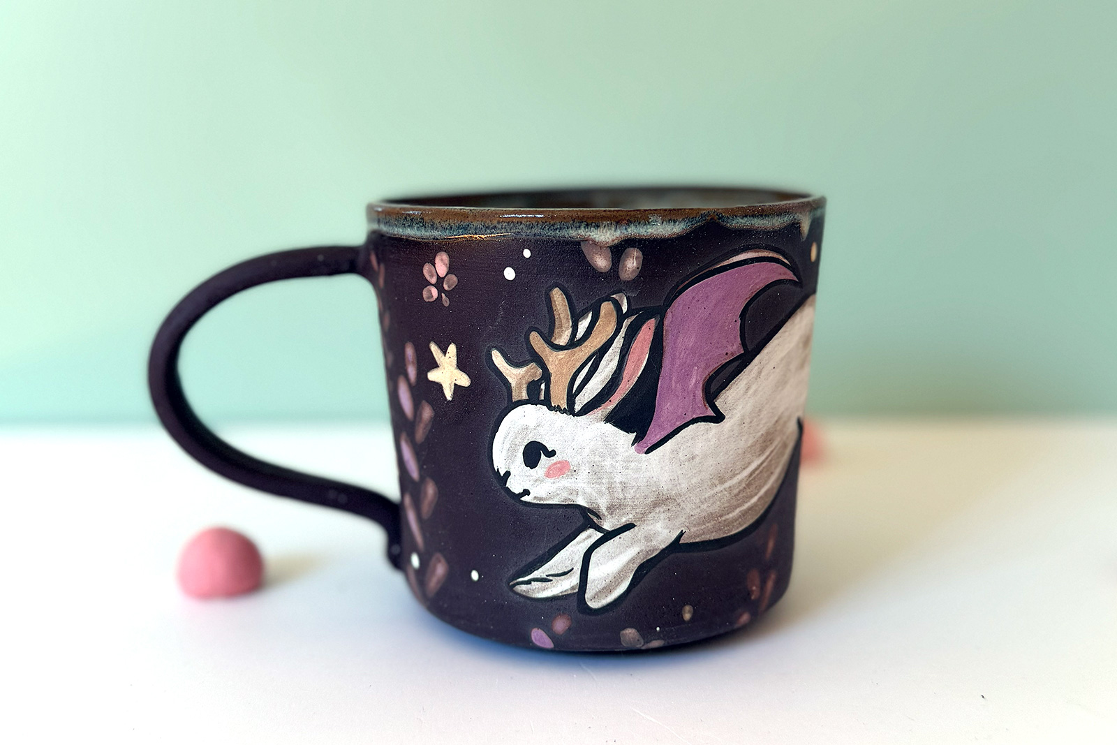 Mug - Black Stoneware : Jackalope