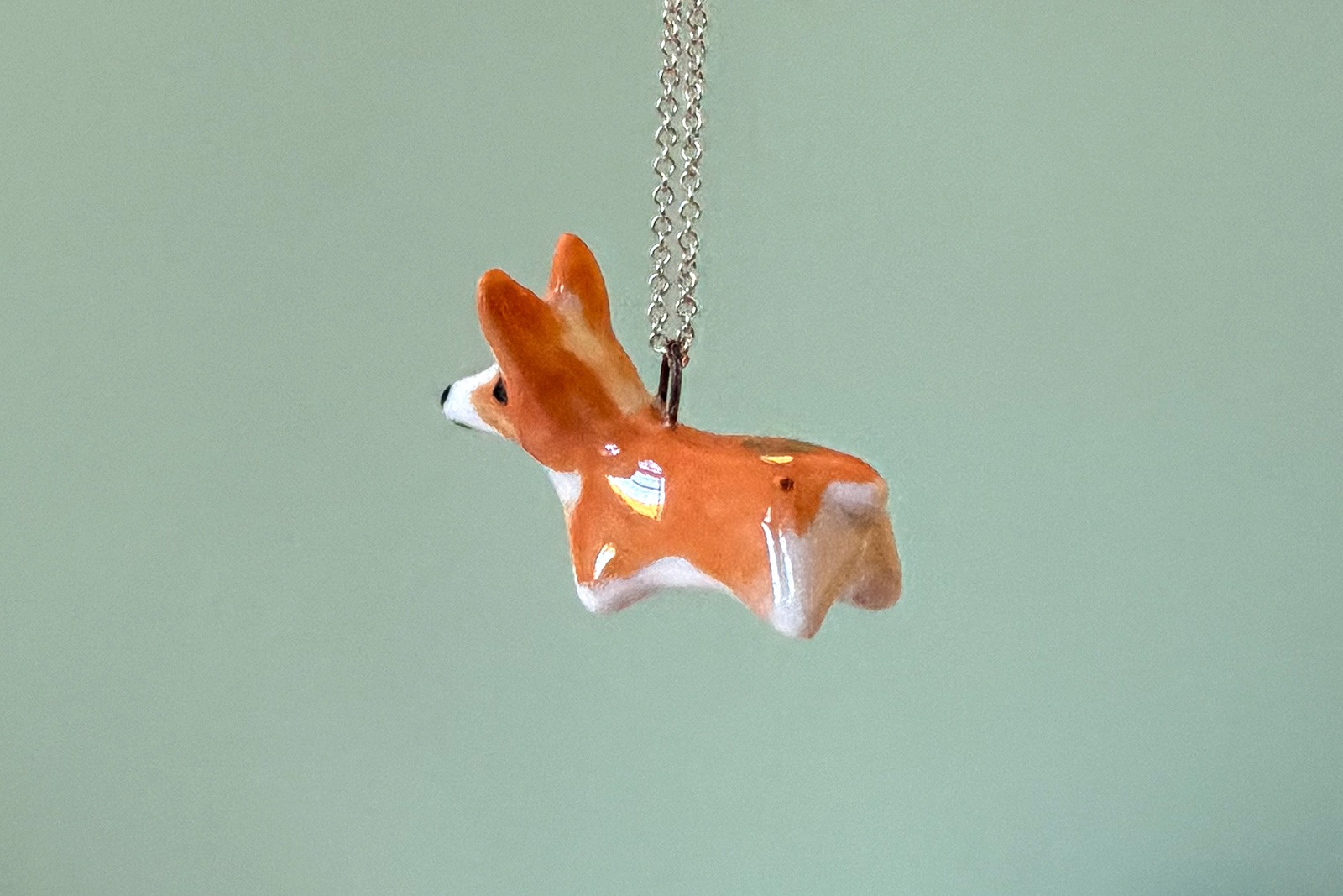 Pendentif - Corgi Porcelaine et Or – Image 4