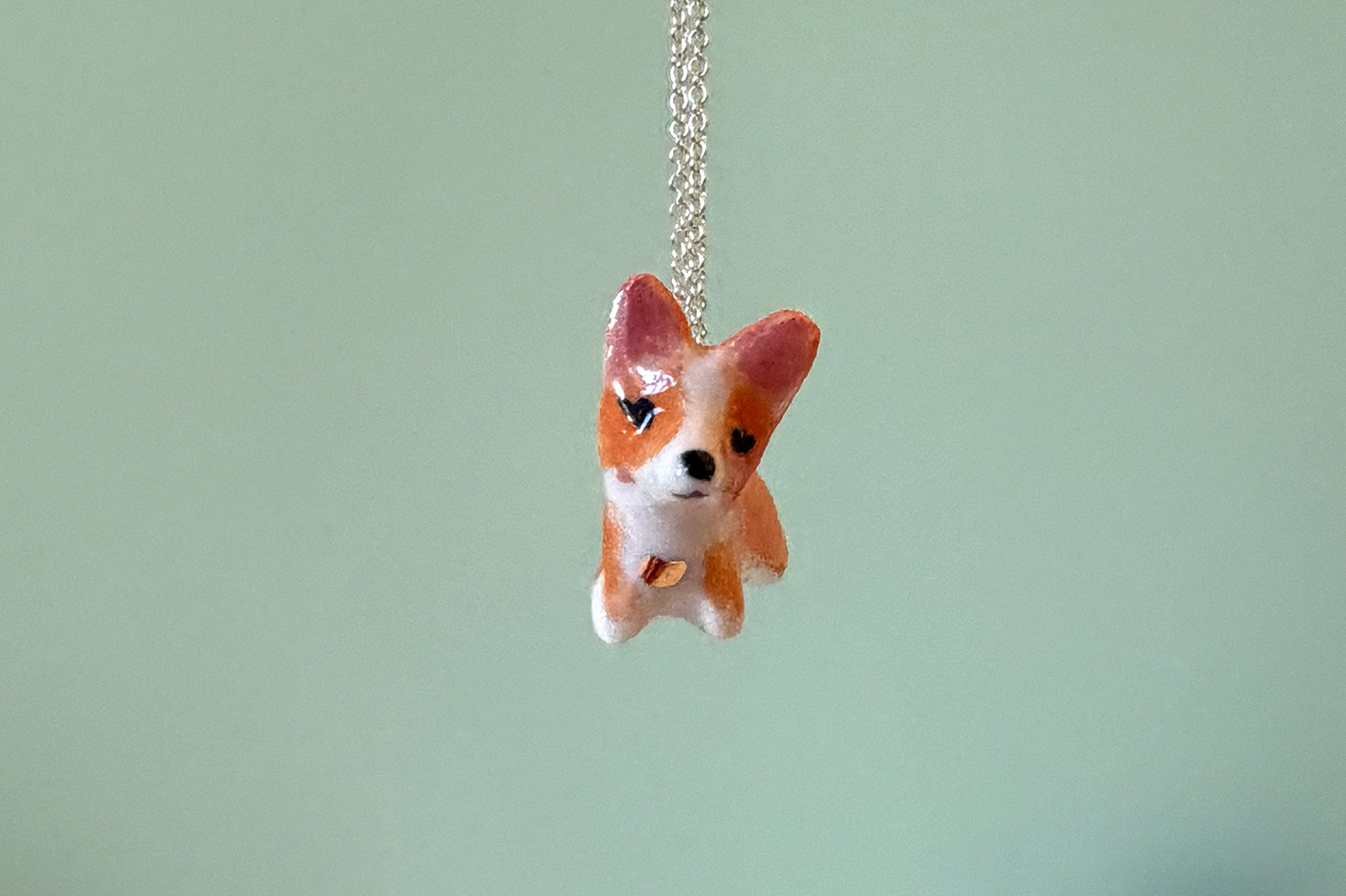 Alternative view of Pendentif - Corgi Porcelaine et Or
