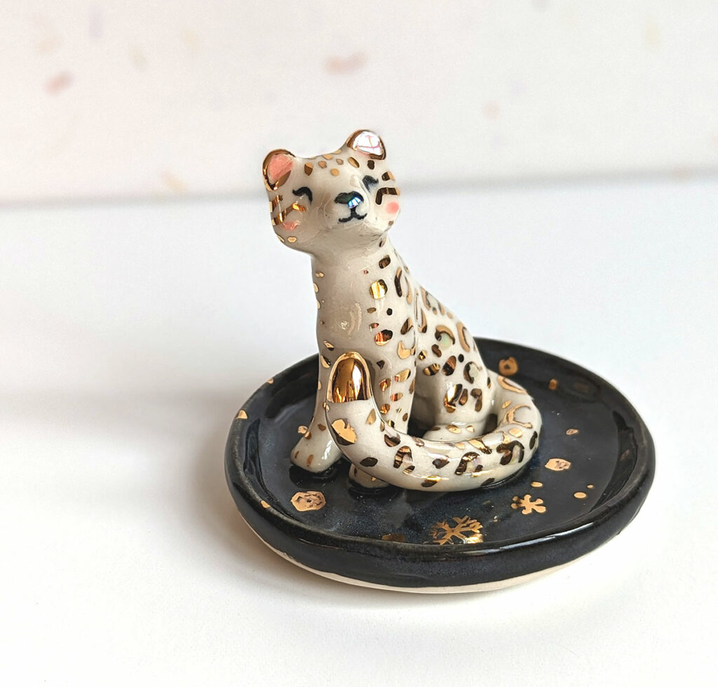 jewelry tray snow leopard