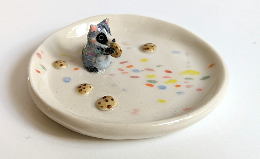 raccoon jewelry tray