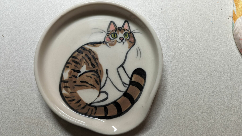 cat portrait spoon rest