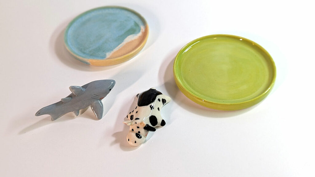 wedding present saucers and figurines