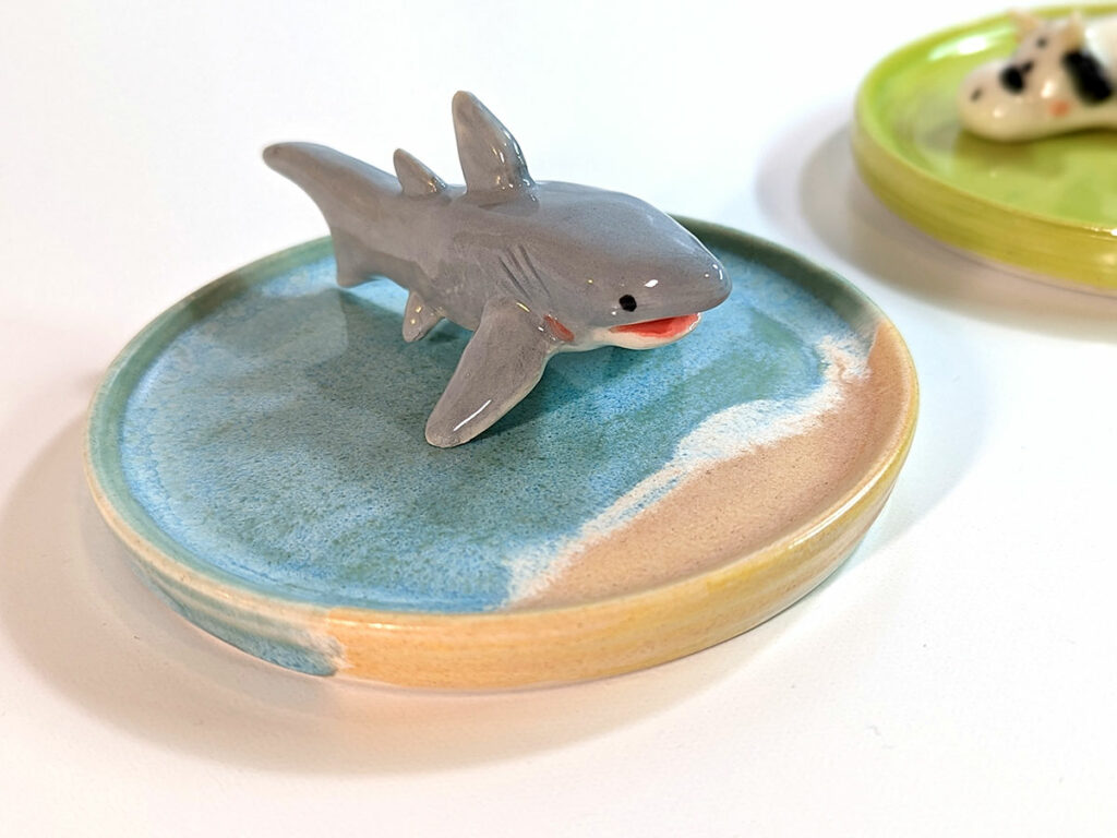 shark and dish