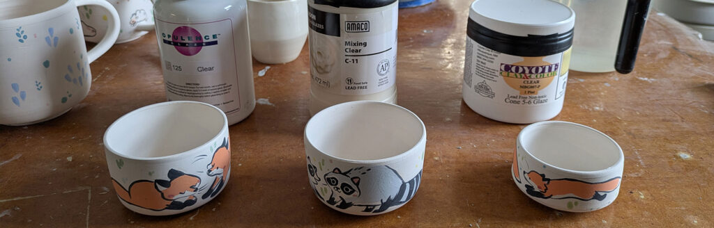 test candidates for clear glaze over underglaze application