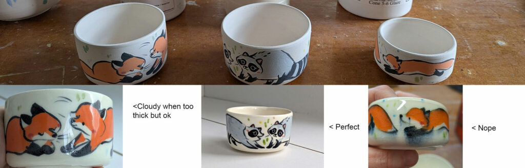 clear glaze over underglaze results