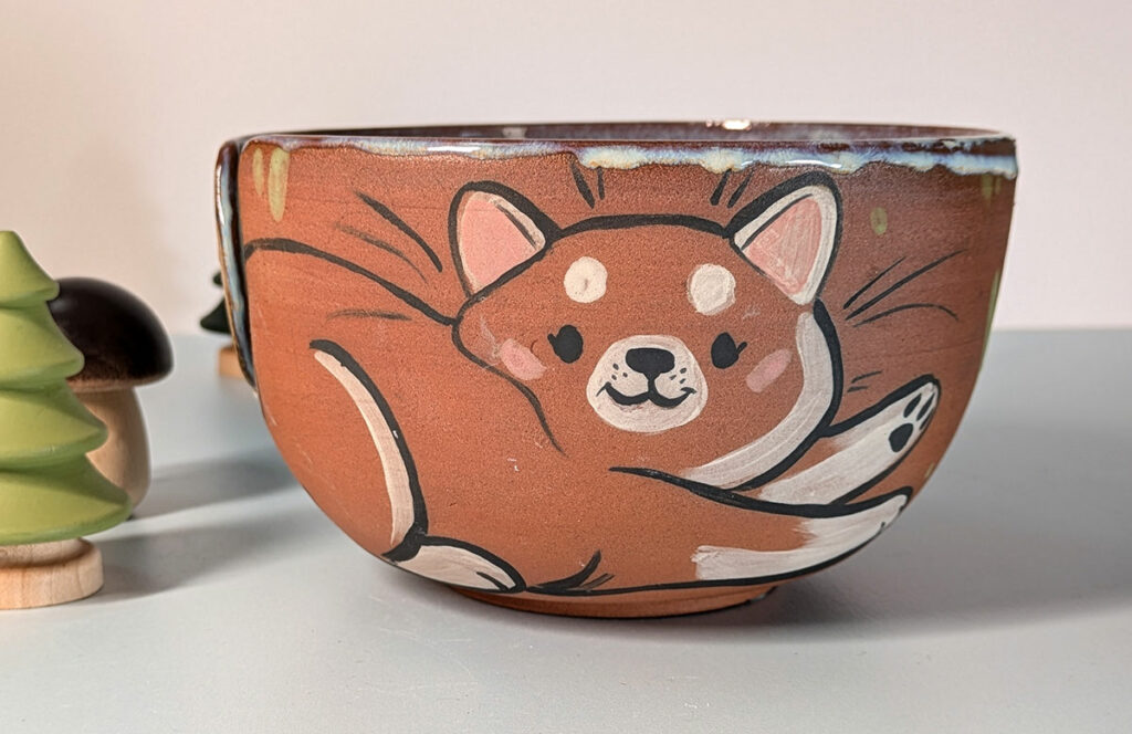 commissioned shiba Inu yarn bowl