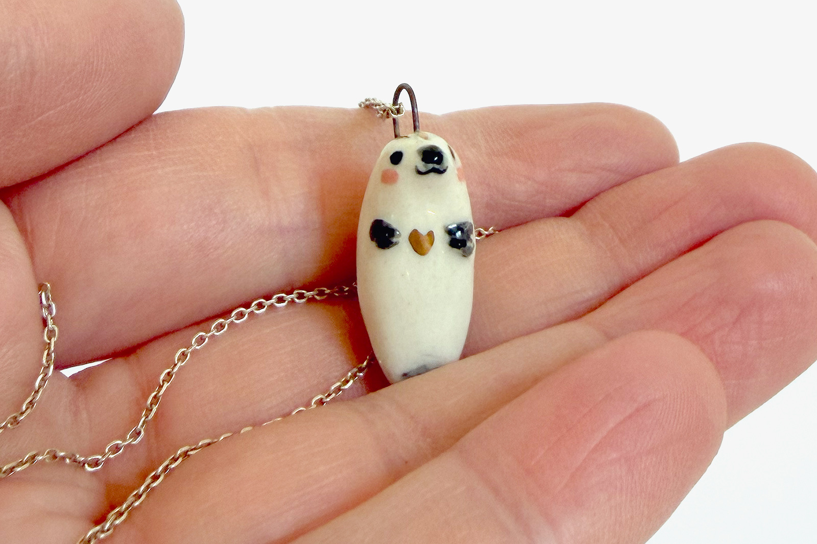Alternative view of Porcelain Pendant - Grey Seal
