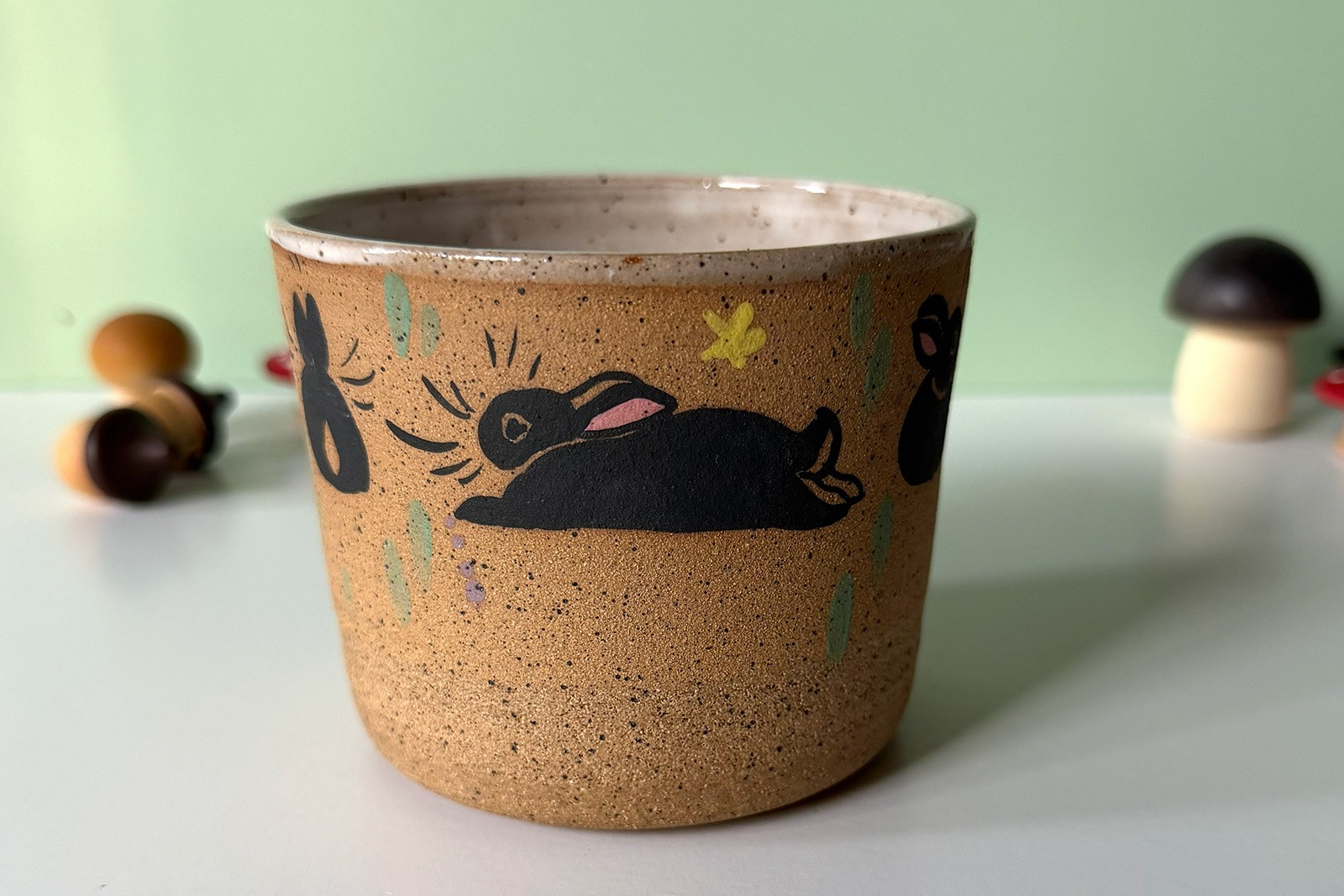 Cup - Speckled - Black Bunnies
