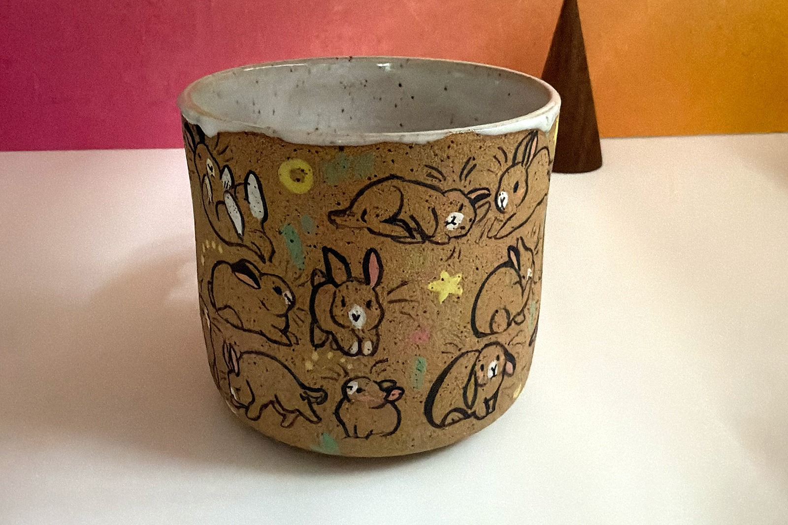 Alternative view of Mug - Speckled - Bunnies