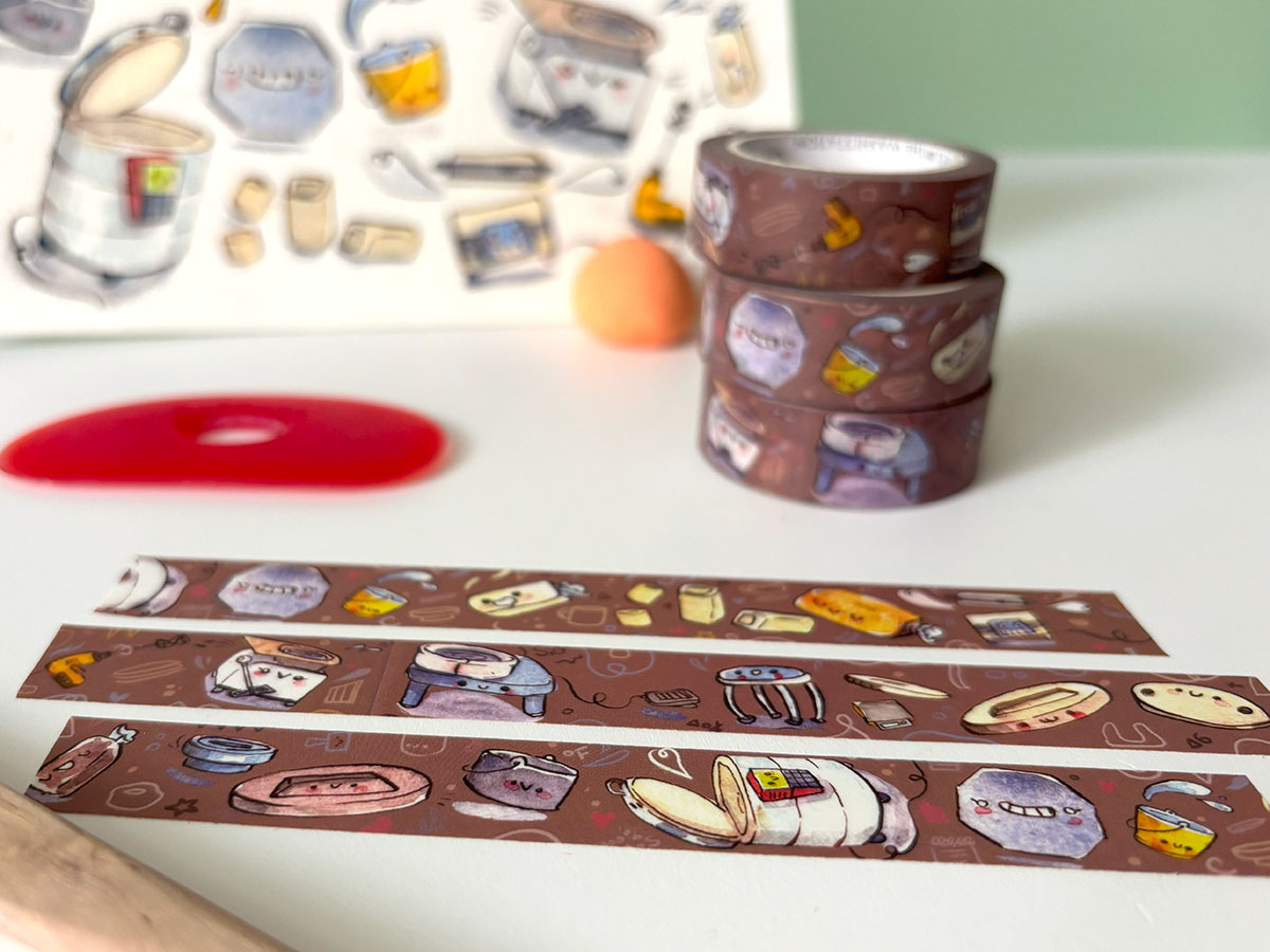 pottery themed washi tape