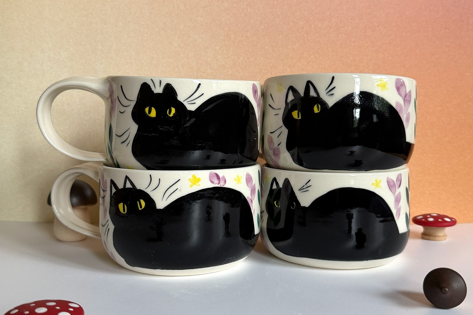 Latte Mug - Black Cat