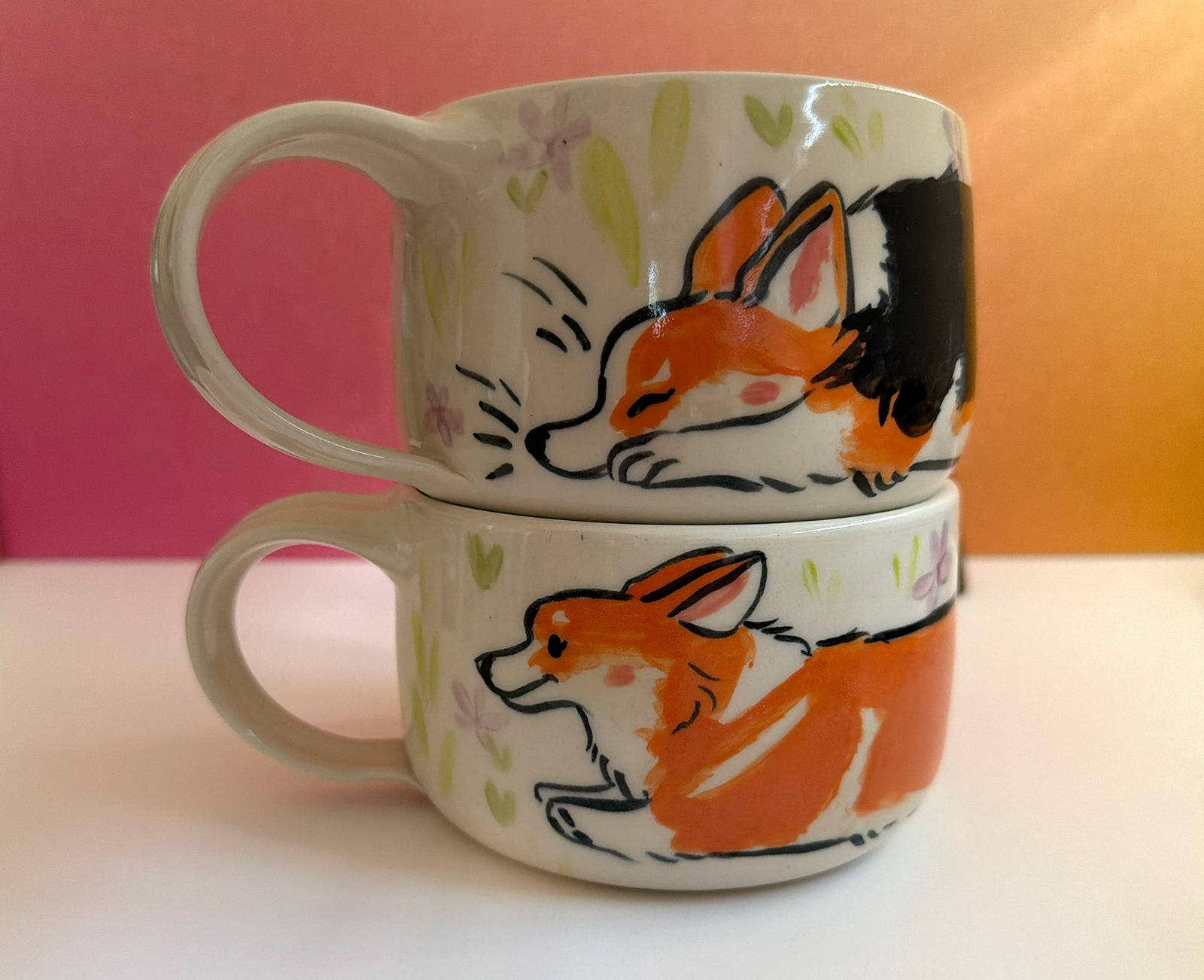Custom Ceramic Latte Mug - Corgi - Preorder
