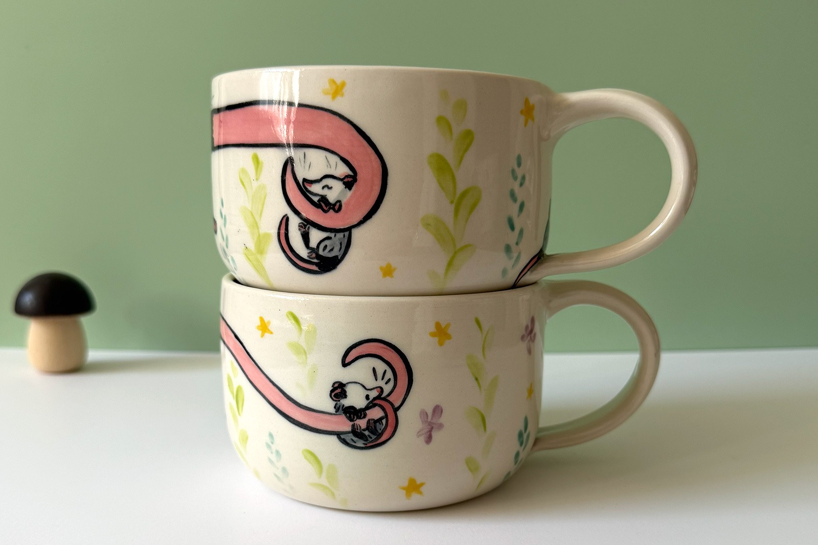 Alternative view of Latte Mug - Opossums