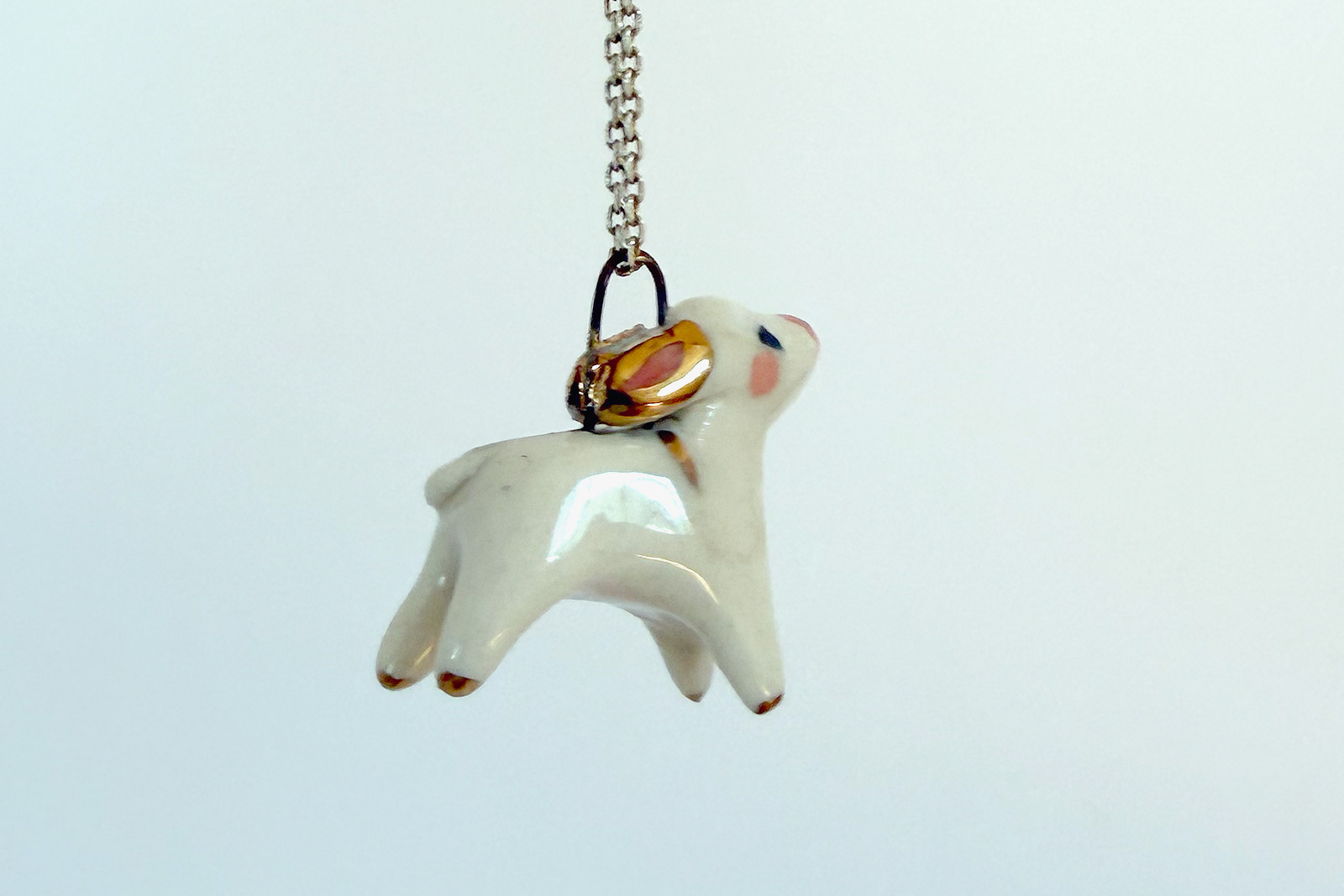 Alternative view of Pendant - White Donkey