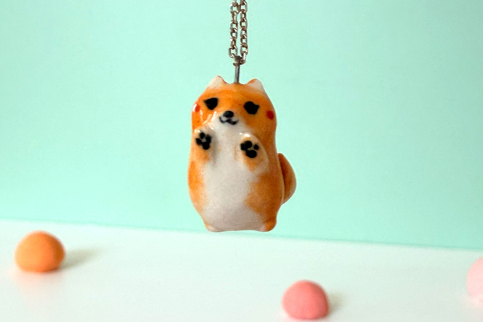 Alternative view of Porcelain Pendant - Pomeranian