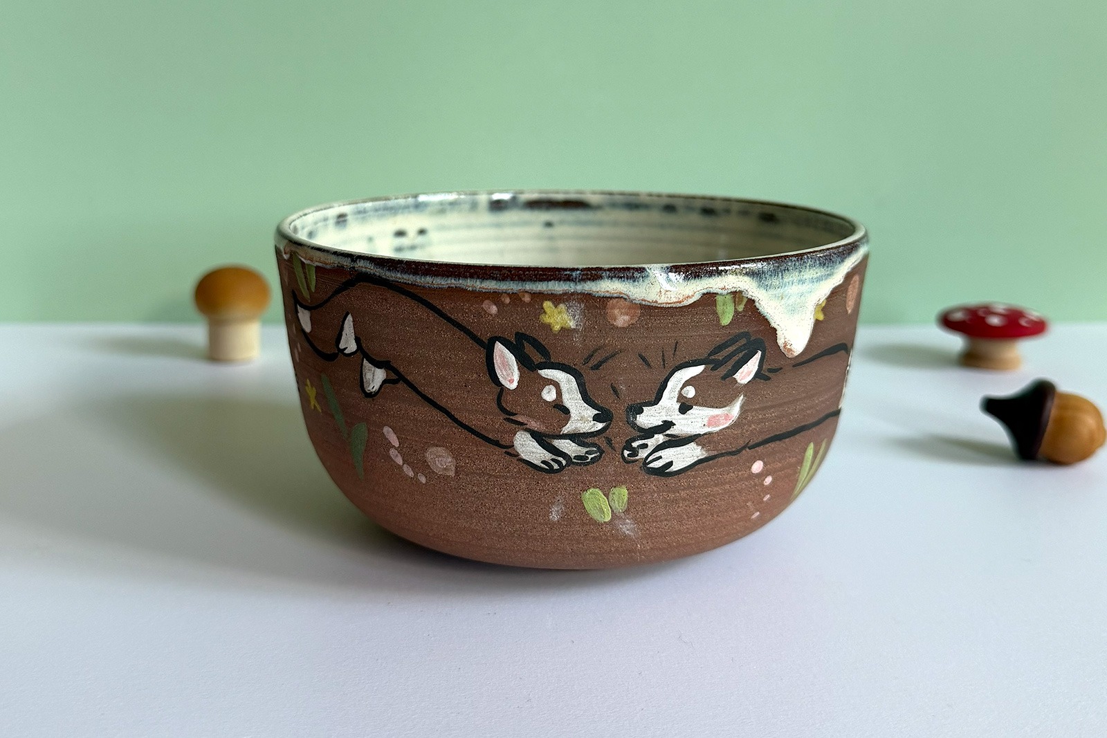 Bowl - Stoneware - Corgis