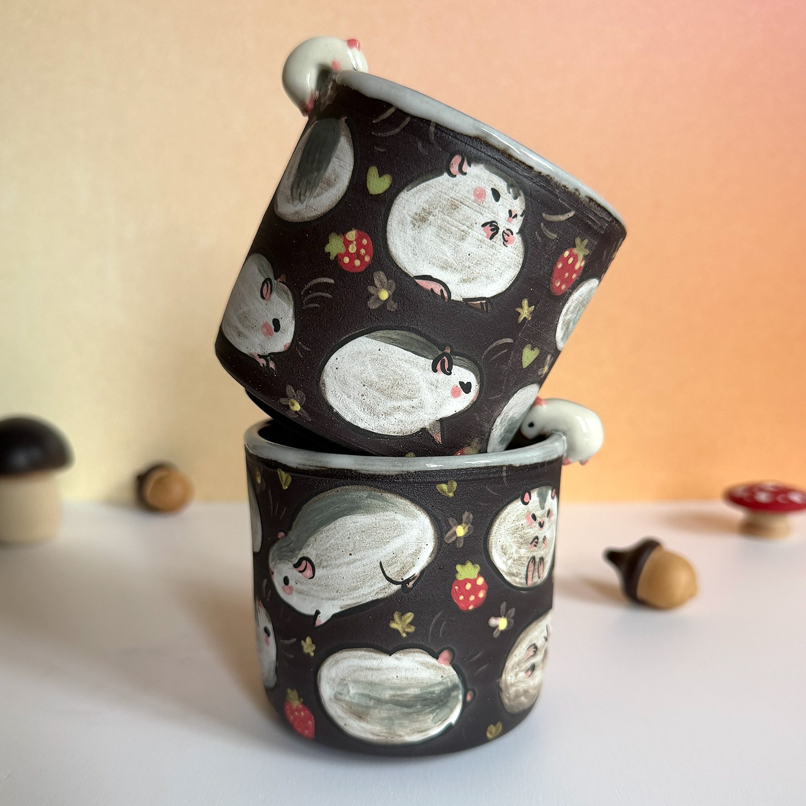 Small Cup - Sculpted - Strawberry Hamsters