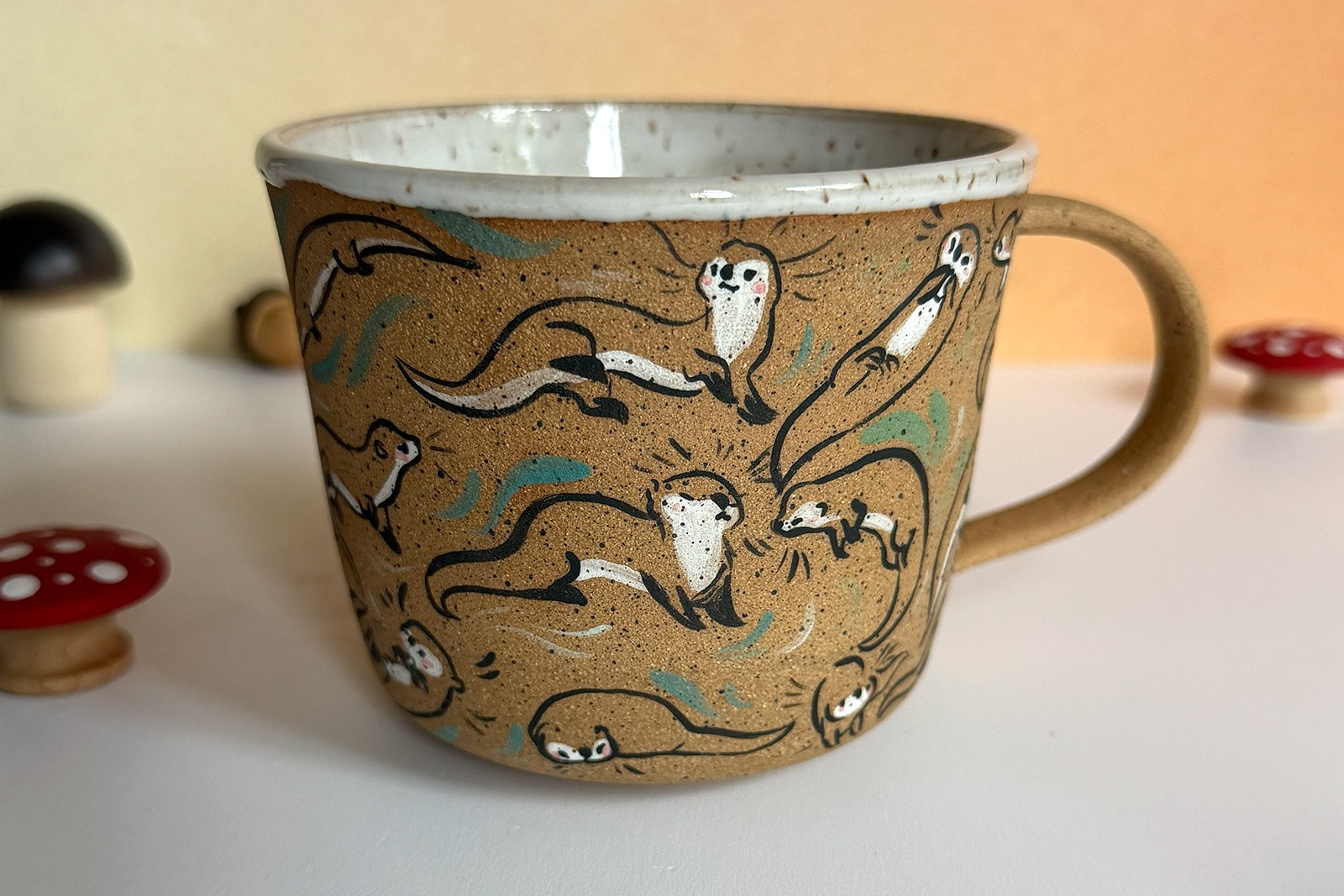 Mug - Speckled - Too Many Otters