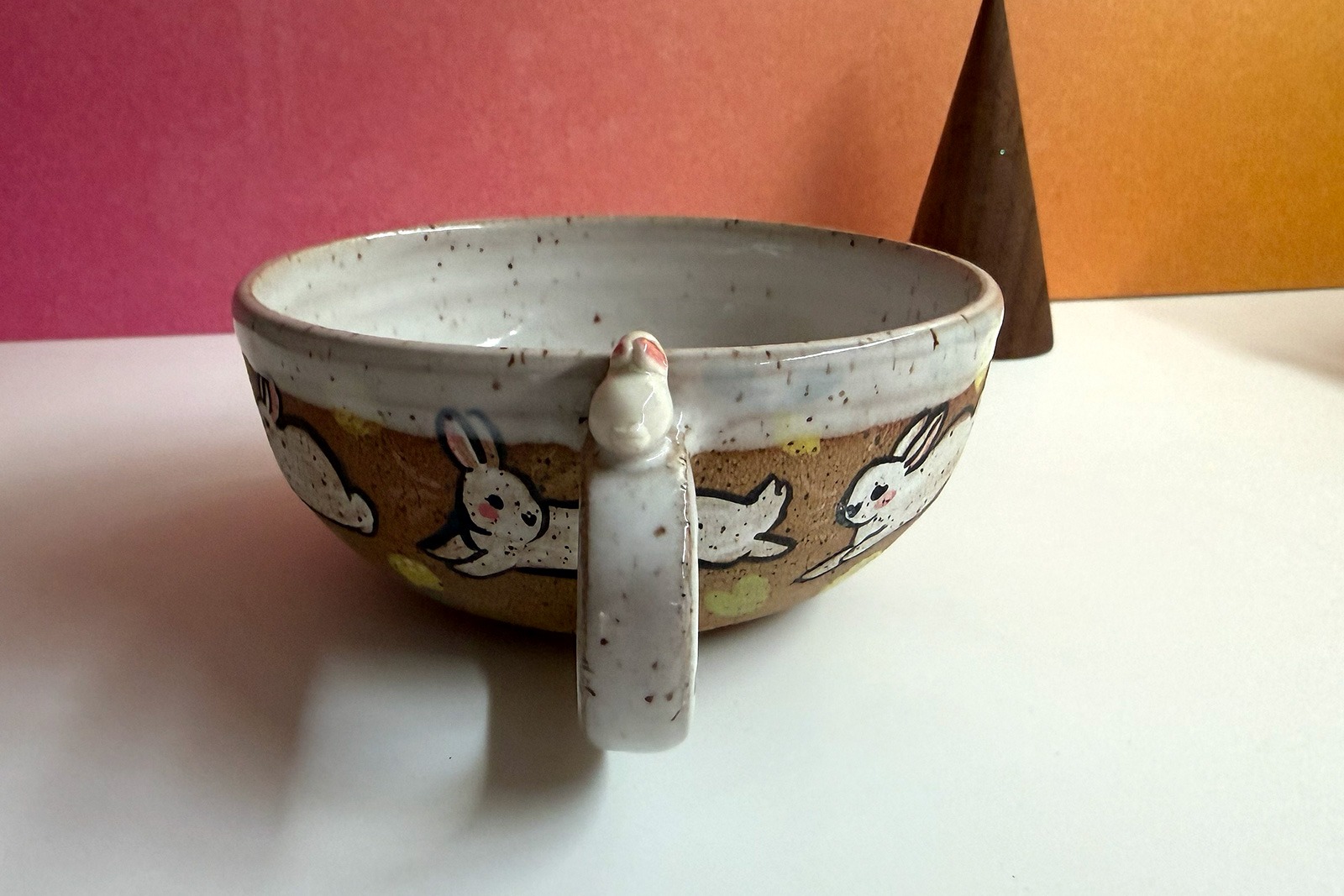 Alternative view of Ceramic Tea Cup - Sculpted Bunny - Lemons