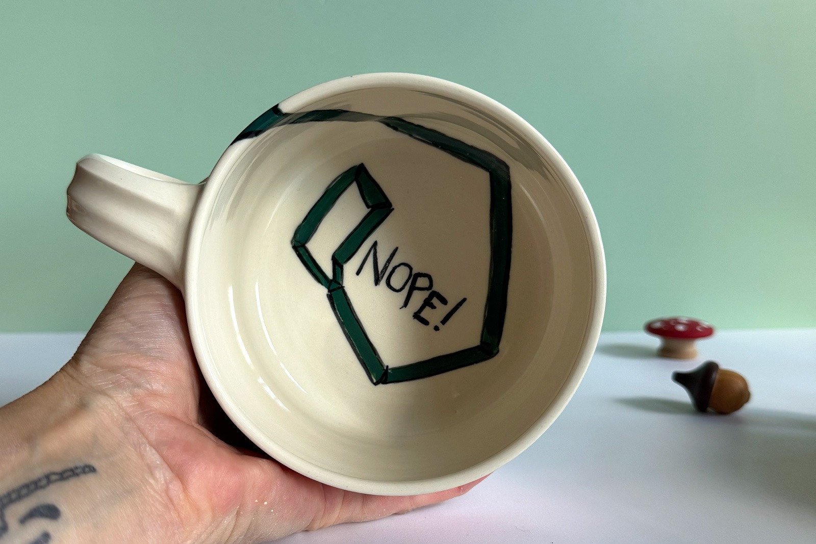 Alternative view of Latte Mug - Nope Corgi