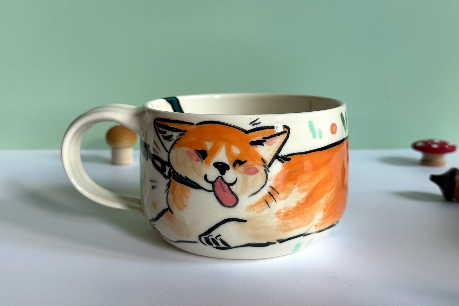 Latte Mug - Nope Corgi